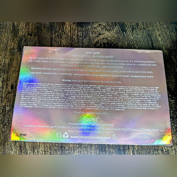 5/75$ JOUER COSMETICS Rose Gold Shimmer Palette - Picture 3 of 16